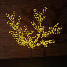 Светодиодное дерево "Сакура", высота 2,4м, диаметр кроны 2,0м, желтые светодиоды, IP 54, понижающий трансформатор в комплекте, NEON-NIGHT, SL531-121